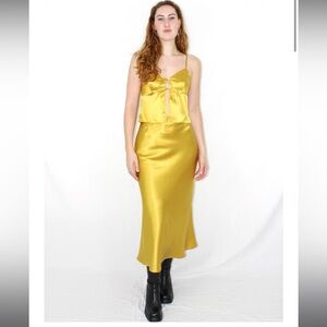 Handmade Silk Top & Midi Skirt Set by Luci’s Lemons 100% Silk XS